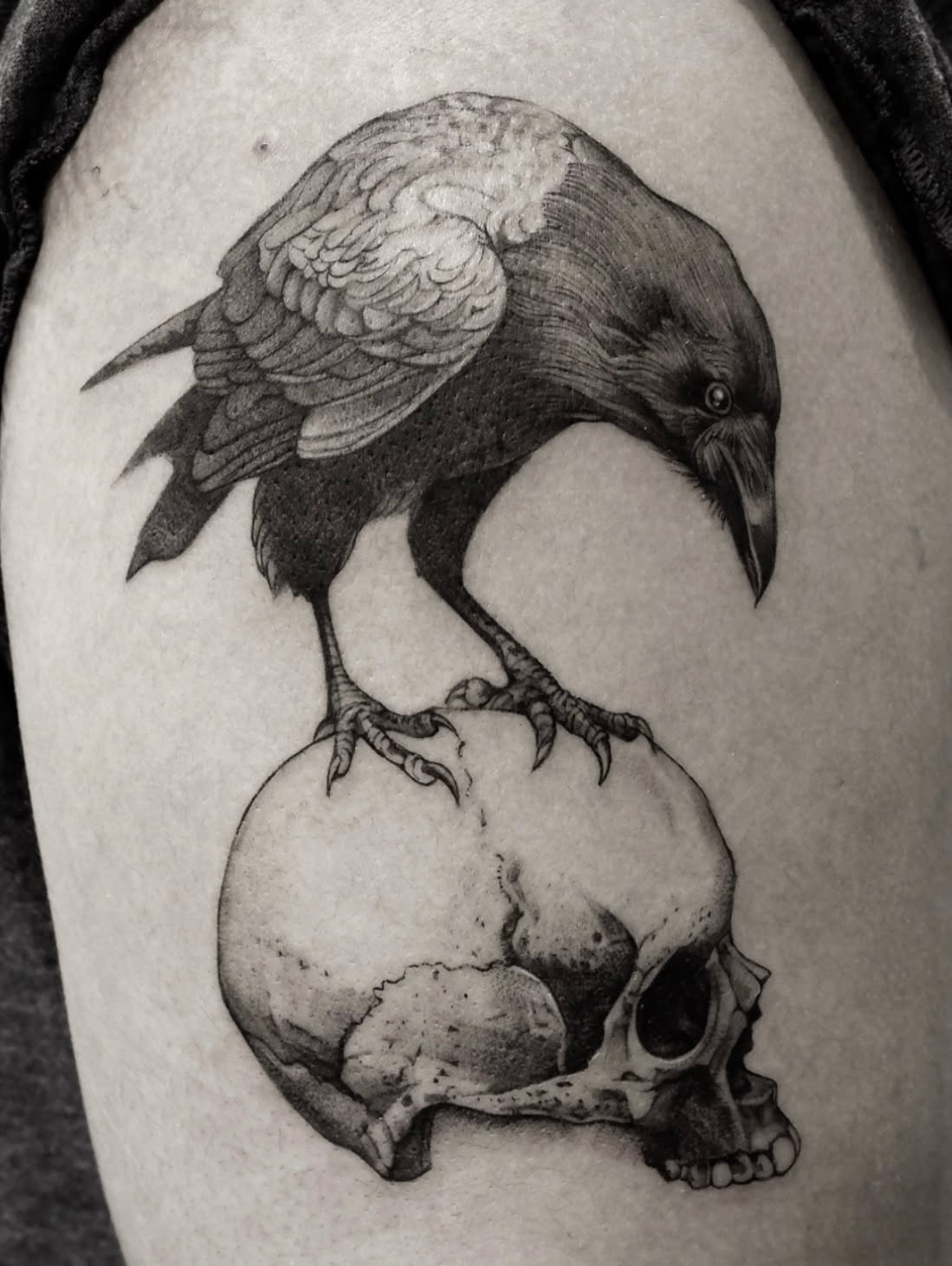 Featured black and grey tattoo artwork